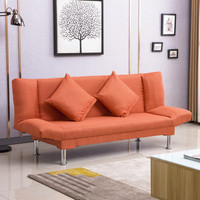 Tnukk 可折叠沙发床 桔红色 单人座 带俩抱枕 棉麻款
