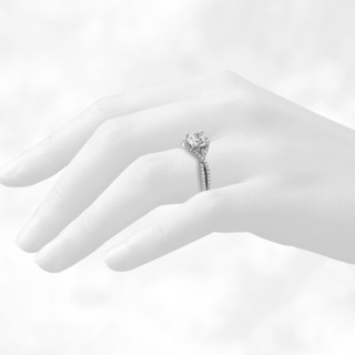 Blue Nile 42402 女士扭纹光环14K白金钻石戒指 40分