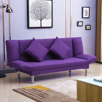 Tnukk 可折叠沙发床 深紫色 三人座 带俩抱枕 棉麻款