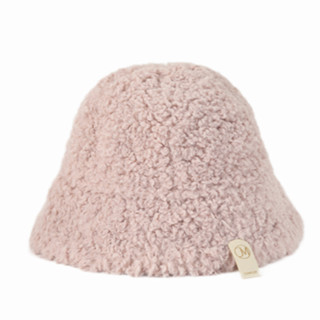 JIUMU 玖慕 女士渔夫帽围巾手套套装 SZ002+MH025 3件装(米白+粉色+浅粉)