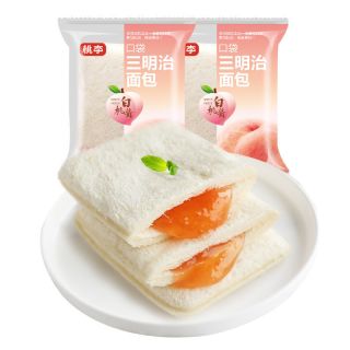 桃李口袋三明治面包白桃酱690g