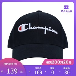 Champion 秋冬鸭舌帽草写刺绣logo男女款棒球帽子百搭时尚