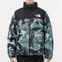 THE NORTH FACE 北面 冬季户外运动羽绒服男潮牌复刻ICON迷彩保暖宽松鹅绒外套 绿色 S