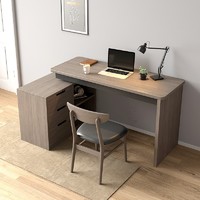 MU YUE 木月 北欧书桌书柜一体 单面转角电脑桌