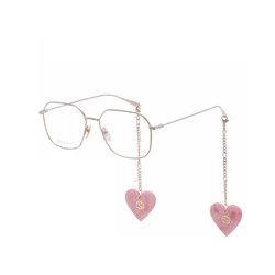 GUCCI 古驰 眼镜框女GG1032O时尚方形迷链吊坠金属眼镜架男 现代设计时尚潮流