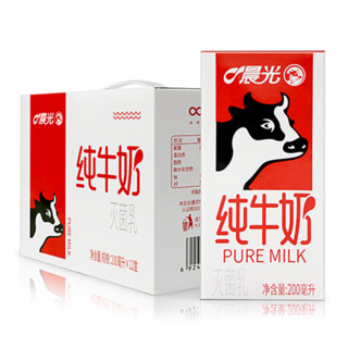 M&G 晨光 全脂纯牛奶200ml*12盒*2箱早餐牛奶礼盒装