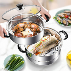 supor苏泊尔26cm真味鲜优质不锈钢双层复底蒸锅