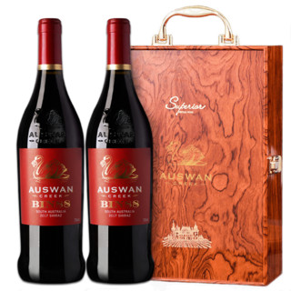 AUSWAN CREEK 天鹅庄 澳大利亚天鹅庄（AUSWAN）干红葡萄酒 750ML 双支礼盒 原瓶进口红酒 bin88双支木盒 750ml*2