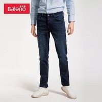 Baleno 班尼路 牛仔裤男秋季新款弹力修身长裤时尚弹力直筒裤R