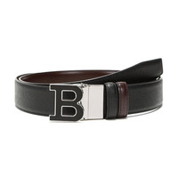 BALLY 巴利 男士皮质板扣腰带 6226631 黑色/棕色 110