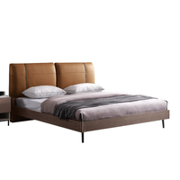  顾家家居 KUKA  PT7710B 现代真皮床 粼波橙 150*200cm