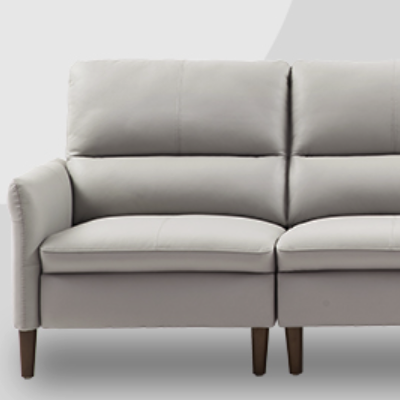 zuoyou 左右家私 dzy5089 真皮沙发 四人位 脚踏 冰川灰