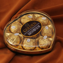 超友味kk金装巧克力金球形爱心形巧克力零食情人节礼物