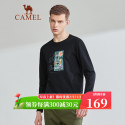 CAMEL 骆驼 宽松长袖卫衣 黑色 D9Q374367 L