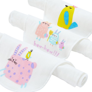 米乐鱼 M5KX0102 婴儿4层吸汗巾 3条装 甜梦兔 S