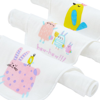 米乐鱼 M5KX0102 婴儿4层吸汗巾 3条装 甜梦兔 M