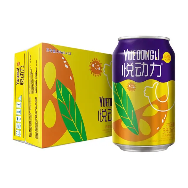 悦动力 清爽橙味汽水 330ml*24罐 礼盒装