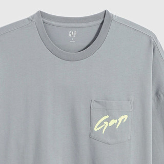 Gap 盖璞 男女款圆领短袖T恤 701144 浅灰色 XL