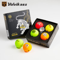 Volvik 高尔夫彩球VIVID哑光三层12粒4粒虎年礼盒四色 红橙绿黄4粒+1MARK