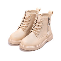 follow me 富罗迷 1D7401 女童马丁靴 加绒款 米色 27码