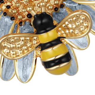 Cercoo 奢蔻 迷迭雏蜂系列 xzH026 花朵蜜蜂胸针 蓝色
