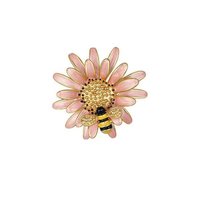 Cercoo 奢蔻 迷迭雏蜂系列 xzH026 花朵蜜蜂胸针 粉色