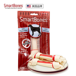 有券的上：SmartBones 宠物零食狗零食磨牙棒狗咬胶 洁齿骨洁齿棒鸡肉味 中号-1支装