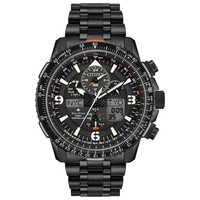 CITIZEN 西铁城 Eco-Drive Men's Analog-Digital Promaster Skyhawk A-T Black Stainless Steel Bracelet Watch 46mm