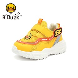 B.Duck 小黄鸭童鞋 女童运动鞋 男童春季新款儿童休闲潮鞋网面 黄色