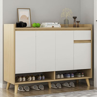 凡鑫 家用鞋柜玄关柜一体 四门一抽暖白色 120CM