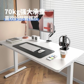 Loctek 乐歌 E2S 电动升降电脑桌智能增高台 白色桌腿+1.4米原木色桌板