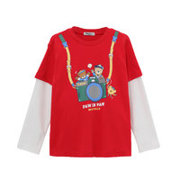 Paw in Paw 潮熊棒球系列 PCLAC6212N 男童假两件长袖T恤 红色 105cm