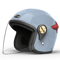 迅霆 TK-001 摩托车头盔 半盔 四季款 蓝色 均码