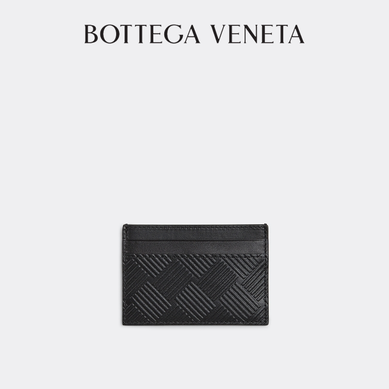 BOTTEGA VENETA葆蝶家经典男女同款小巧卡包BV卡 黑色