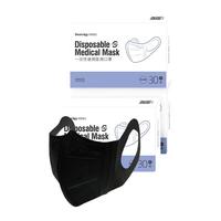 Doctor.Roo 袋鼠医生 立体一次性使用医用口罩 30只*3盒 黑色 M