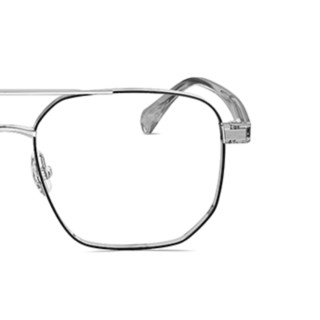MOLSION 陌森&ZEISS 蔡司 MJ7187 哑黑银色合金眼镜框+视特耐系列 1.67折射率 高清单光镜片