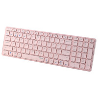RAPOO 雷柏 E9350G 99键 2.4G蓝牙 双模无线薄膜键盘 粉色 无光