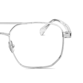 MOLSION 陌森&ZEISS 蔡司 MJ7187 银色合金眼镜框+视特耐系列 1.67折射率 高清单光镜片
