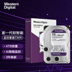 Western Digital 西部数据 紫盘 4TB SATA6Gb/s 256M 垂直CMR 监控硬盘(WD42EJRX)