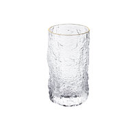 TANGZUN 唐尊 树皮纹玻璃杯 370ml 金边