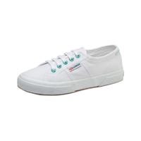 SUPERGA 2750系列 男女款低帮帆布鞋 S000010 白色/绿色 38