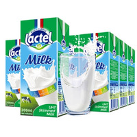 lactel 兰特 法国进口脱脂牛奶 200ml*6瓶