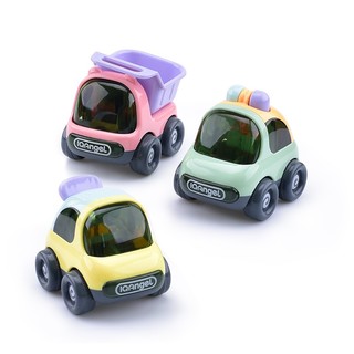 宝宝玩具车模型儿童耐摔惯性小汽车回力车工程车婴儿小飞机声光车玩具男孩1-3岁六一儿童节礼物 （7只装）声光+仿真+蘑菇盒