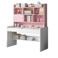 MIHAO 米昊 书柜一体桌 暖白+粉色 80*50*165cm 七格一柜款