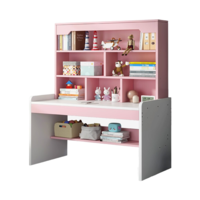 MIHAO 米昊 书柜一体桌 暖白+粉色 120*55*154cm 六格款