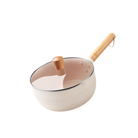 梦创 雪平锅(20cm、铝合金、白色、带盖)