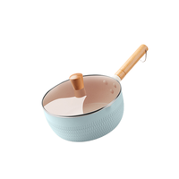 梦创 雪平锅(18cm、铝合金、蓝色、带盖)