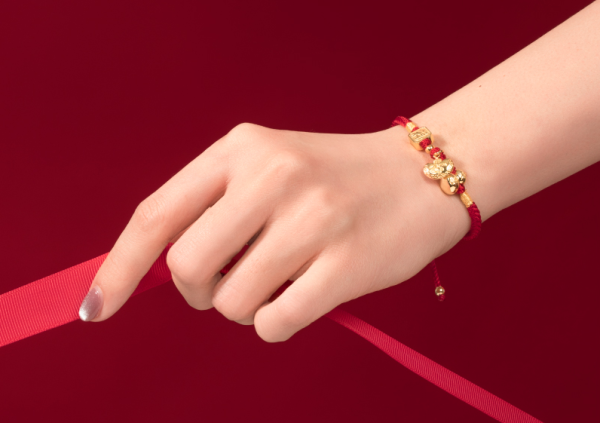 博物文创福禄寿喜系列红绳手链长约14cm时尚中式首饰吉绳福款