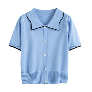 FOREVER 21 女士POLO领短袖T恤 SHFRL2001-L01 浅蓝 M