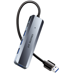 SAMZHE 山泽 HUB11 USB3.0集线器 一分四 0.3m 灰色